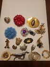 Lot Of Vintage Costume Jewelry Pins Brooches 18 Pieces