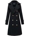 Men's Winter Warm Military Wool Blend Jackets Double Breasted Long Trench Coats