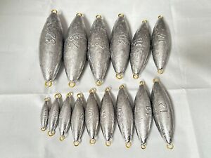Torpedo Inline Sinkers Fishing Lead Weight Trolling Lures Pick Size and Pack