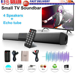 Surround Sound Bar 4 Speaker System Wireless BT Subwoofer TV Home Theater&Remote