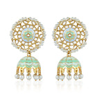 Indian Jhumka Kundan Earrings For Women Pearl Bead Dangle Drop Ethnic Earrings