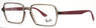 RAY BAN RB7198 8083 Transparent Grey Mens Rectangle Eyeglasses 53-17-145 B:40