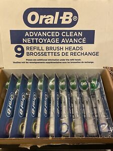 GENUINE Oral-B Advanced Clean Replacement Refill Brush Heads 9 Count New
