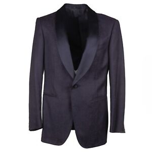 Zilli Trim-Fit Purple Patterned Shawl Collar Tuxedo 44R (Eu 54) Formal Suit NWT