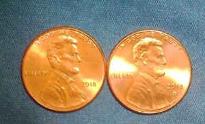 2018 P & D Lincoln Cent, Shield, Free Shipping to US