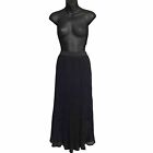 Adrianna Papell Skirt Size XL Released Pleat Maxi Black Embroidery Chiffon Lined