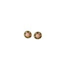 Peach Goldtone Cabochon Pierced Earrings Stud Vintage 89696