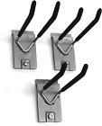 13010 Double 8-Inch Locking Hooks Designed for  PVC Slatwall, 3-Pack