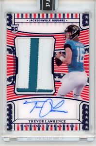 TREVOR LAWRENCE 2021 NATIONAL TREASURES  STARS STRIPES ROOKIE PATCH AUTO 1/1