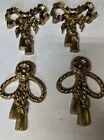 Vintage MCM Burwood Decorative Gold Bow Wall Decor #2817 Wall Hanging Lot of 4