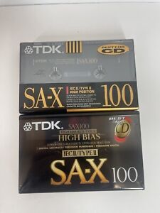 New ListingTDK SA-X 100 Blank Audio Cassette 100 min  Old Stock High Bias - New 2 Tapes