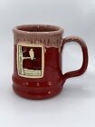Deneen Pottery Stoneware Coffee Mug Red White Drip Glaze National Eagle Center