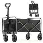 Shopping Cart Capacity Utility Cart with Drink Holders Foldable Wagons Carts