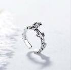 Simulated Antique 3D Bird Silver SP Adjustable Ring