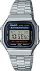 Casio A168W-1, 7 Year Battery Chronograph Silvertone Watch, Alarm, Illuminator