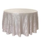 Crinkle Taffeta Tablecloth for Round Tables, Crushed Table Cloths for Weddings