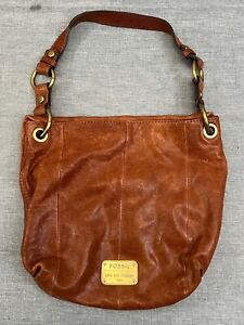 Very Nice Fossil Long Live Vintage 1954 Brown Leather Bag Purse Crossbody