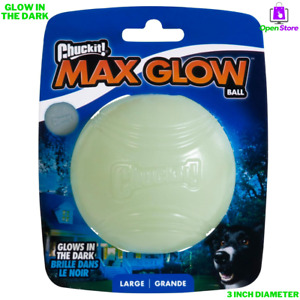 Max Glow Ball Dog Pets Toy, Large 3 Inch Diameter, Glow in the Dark Dogs Balls
