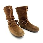 Steger Mukluks Short Brown Leather Winter Snow Boots Women's Size 10