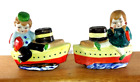 Vintage Boy And Girl On Ships Salt & Pepper Shakers Hand Painted  3