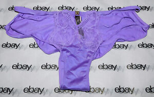 NEW Victoria's Secret Very Sexy Cutout Satin Lace Cheeky Panty Purple XL VS