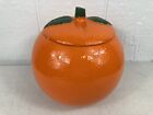 Vintage Orange Ceramic Cookie Jar Kitschy Fruit Mid Century