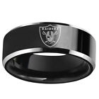 Oakland Raider Team Stainless Steel Mens Band Rings Gift Size 6-13