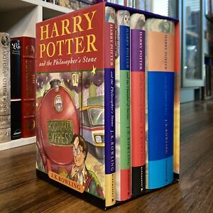 Harry Potter 1-4 hardcover box set - J.K. Rowling (1st UK edition, misc. prints)