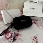 Chanel Beaute Toiletry Pouch Cosmetic Clutch&chain Strap With Ribbon ,Bag & Box