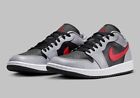 Nike Women's Air Jordan 1 Low Shoes Smoke Grey Red Black FZ4183-002 NEW