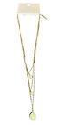 New LOFT Jewelry Gold Tone Layered Necklace With Green Crystal Pendants