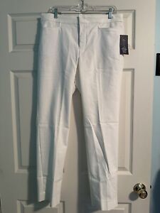 Chaps Women's White Pants Slimming Fit size 12 Regular NWT