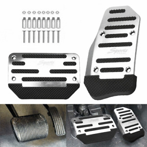 [SILVER] Non-Slip Automatic Gas Brake Foot Pedal Pad Cover Car Accessories Parts (For: 2009 Mazda 6)