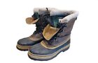 SOREL Men's Caribou Leather Insulated Waterproof Winter Boots Size 9 Brown