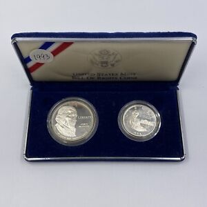 1993 S James Madison Bill Of Rights Proof Commem 90% Silver 2 Coin Set Case Only
