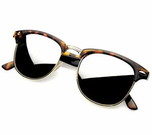 Retro Fashion Half Frame Flash Mirror Lens Sunglasses Mirrored Shades
