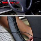 For 2013-2018 Dodge Ram 1500 2500 3500 -Leather Wrap Steering Wheel Cover, Black (For: 2013 Ram)
