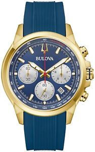 Bulova Men's Quartz Chronograph Calendar Blue Watch 45MM 97B208