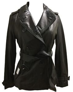 Coach Alexis Leather Trench Coat, Women's Short Belted Lined Jacket 82384 $1198