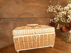 New ListingVintage Sewing Basket Notions Box Woven Decorative Trinket Storage Used Grandma