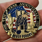 2011 Ten Year Anniversary 9/11 Twin Towers Never Forget Lapel Hat Pin - 1-1/2”