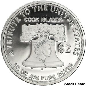 2020 Cook Islands $2 American Double Eagle 1/2 oz .999 Fine Silver Coin