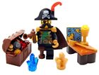 NEW LEGO PIRATE CAPTAIN with TREASURE minifig lot minifigure gold jewels chest
