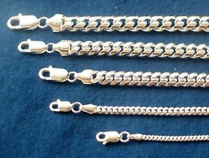 925 Sterling Silver SOLID Miami Cuban Link Chains MEN'S WOMEN'S 2mm-8mm 16