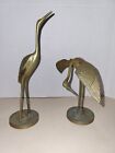 Leonard Solid Brass Birds Crane Egret Heron Statues 11.5