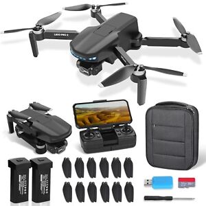 Drones with Camera 4k 3-Axis Gimbal RC Quadcopter 5G WiFi FPV W/ 2 Batteries Bag