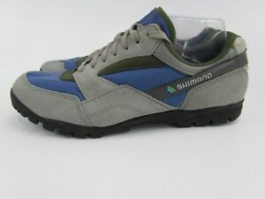 Shimano Men's SPD Mountain Bike Shoes Size 10US 42EU Blue Gray Low Top Lace Up
