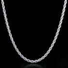 REAL Classic 925 Sterling Silver Rope Chain Necklace Solid Silver Chain Italy
