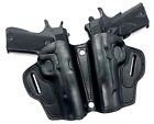 2-GUN Small of Back (SOB) Black Leather Belt Holster for ANY NONRAIL 5