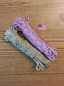 2Pcs(2x28feet)Total 56feet Nylon Clothes Line Household Rope String, Mix Colors